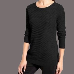 Athleta Termal Honeycomb sweater, Black XXS